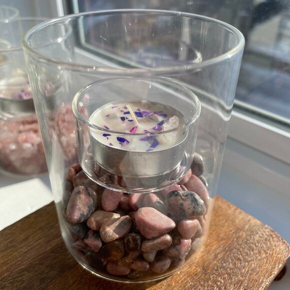 ✨ Amazing Crystal Tea Light Candle - Rhodonite - Picture 3 of 4